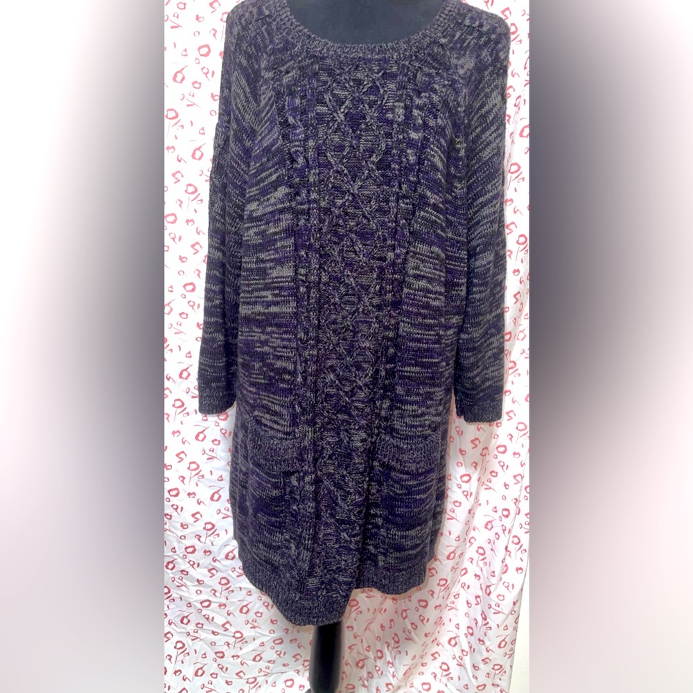 Plus size: Jason Maxwell Purple and Grey Sweater